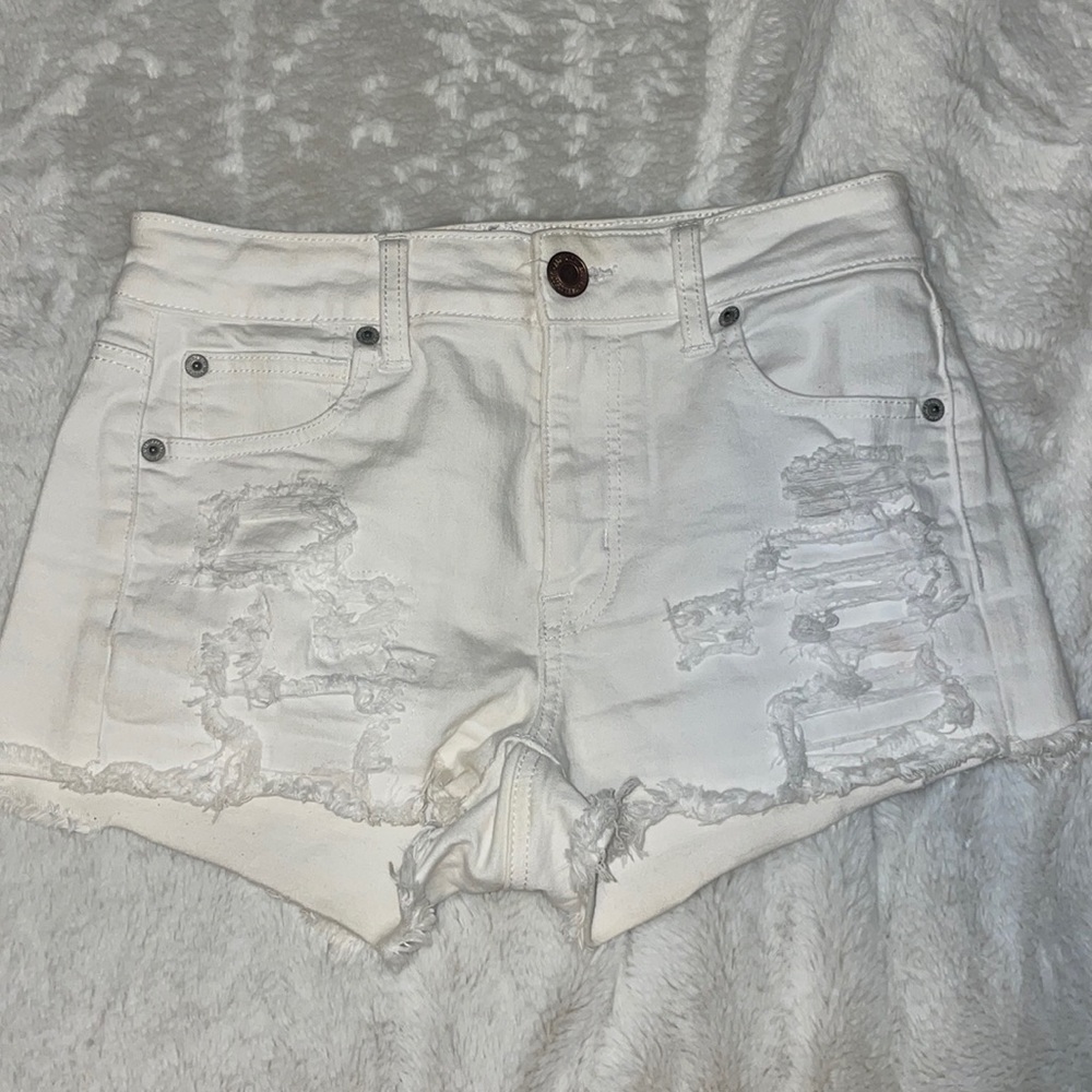 American Eagle white jean shorts